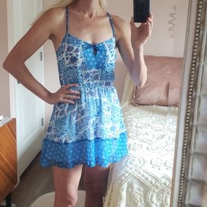 Hollister Mini Sundress in Aqua Blue - Size S